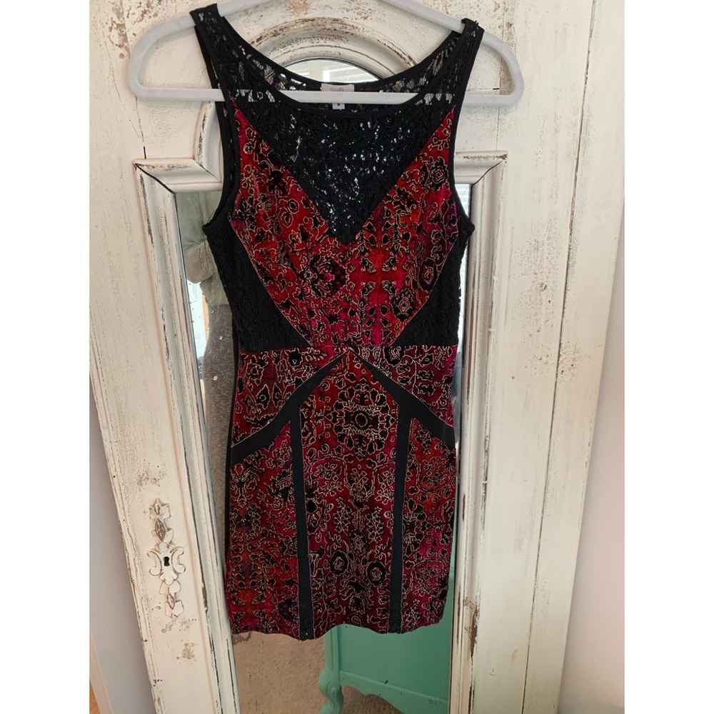 Velvet Origami Panel Dress